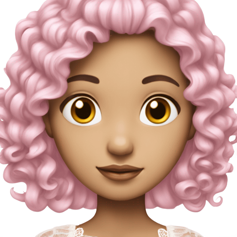 Pink shabby chic princess brunette emoji