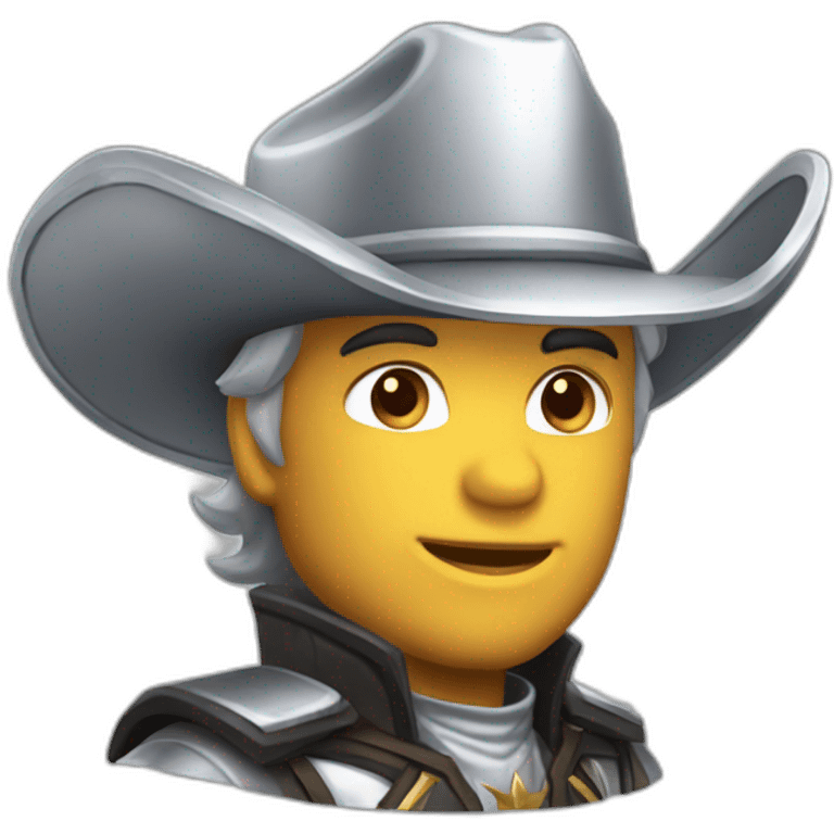 silver shining armor cowboy emoji