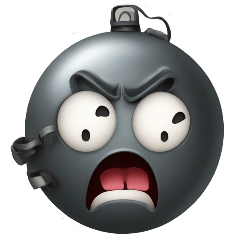 Angry bomb with cute face emoji