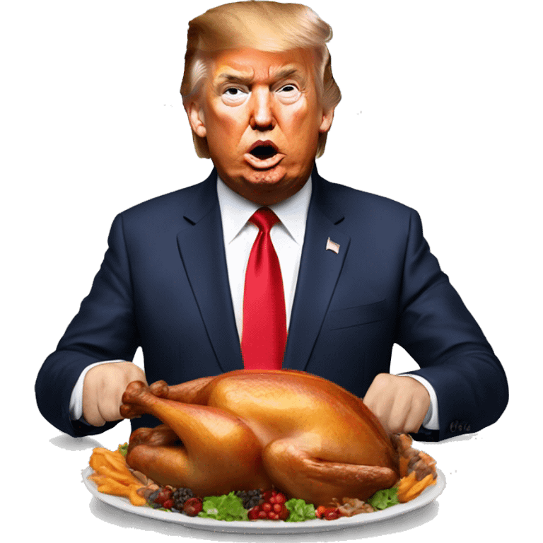 Donald trump eating turkey  emoji