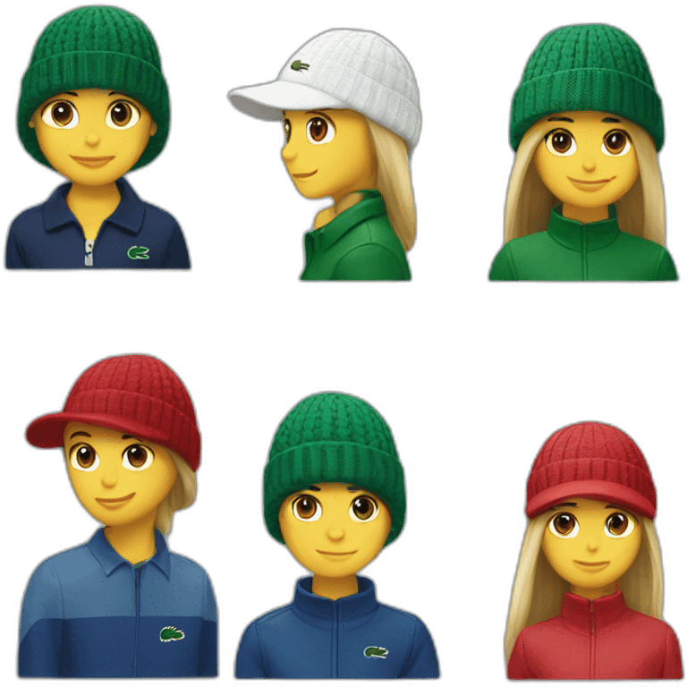 Friends lacoste beanie with lacoste emoji