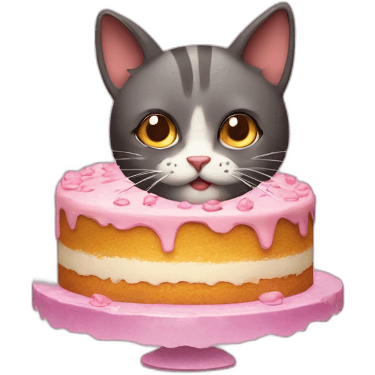 Cake cat emoji