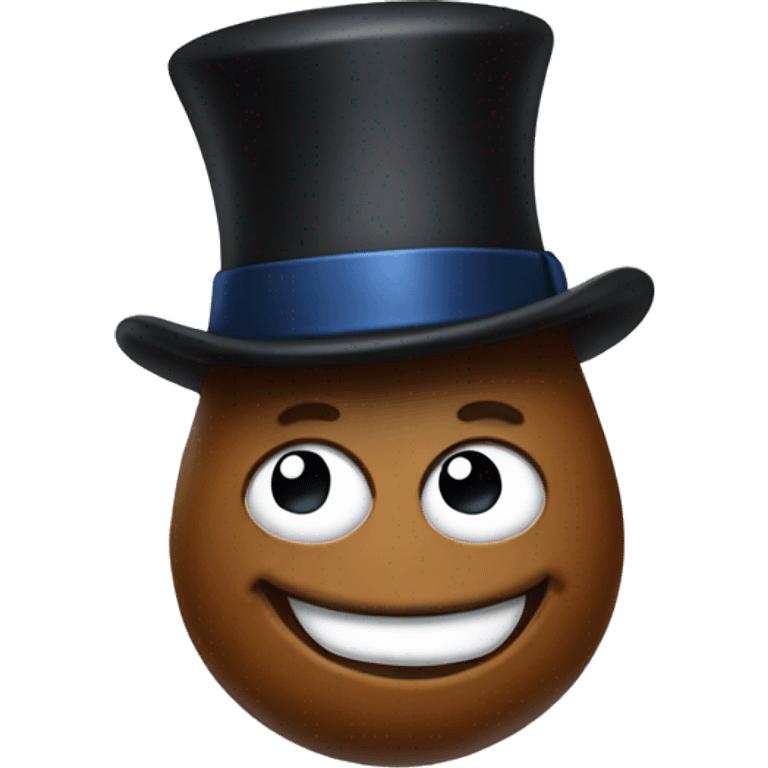 poop wearing a top hat emoji