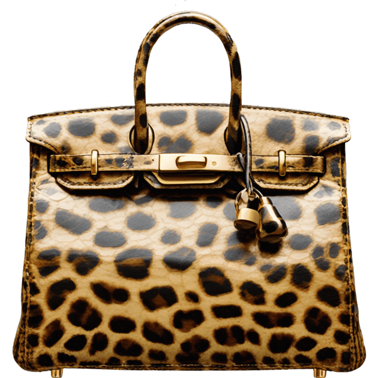 leopard print crocodile birkin with golden hardware  emoji