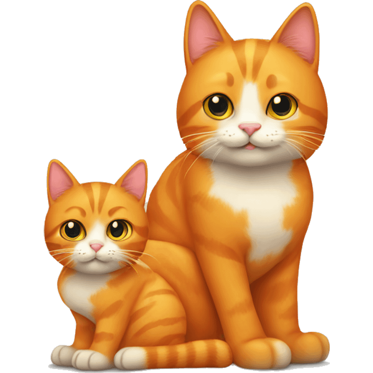 Big orange cat AND small tricolour kitty emoji