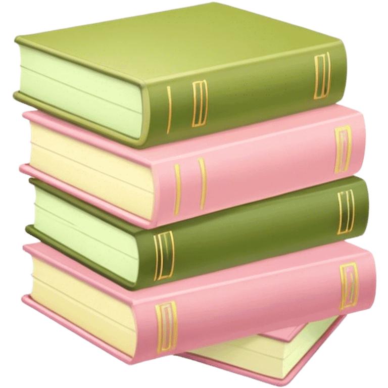 Pastel pink pastel yellow and matcha colored books emoji