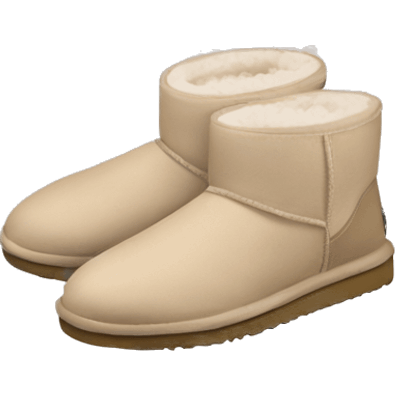 pastel beige mini ugg  emoji