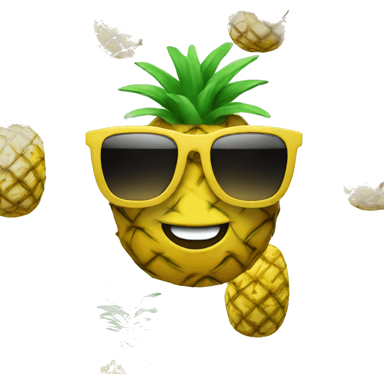 Pineapple with a chill smile and sunglasses emoji