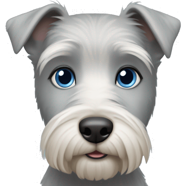 Grey terrier  blue eyes  emoji