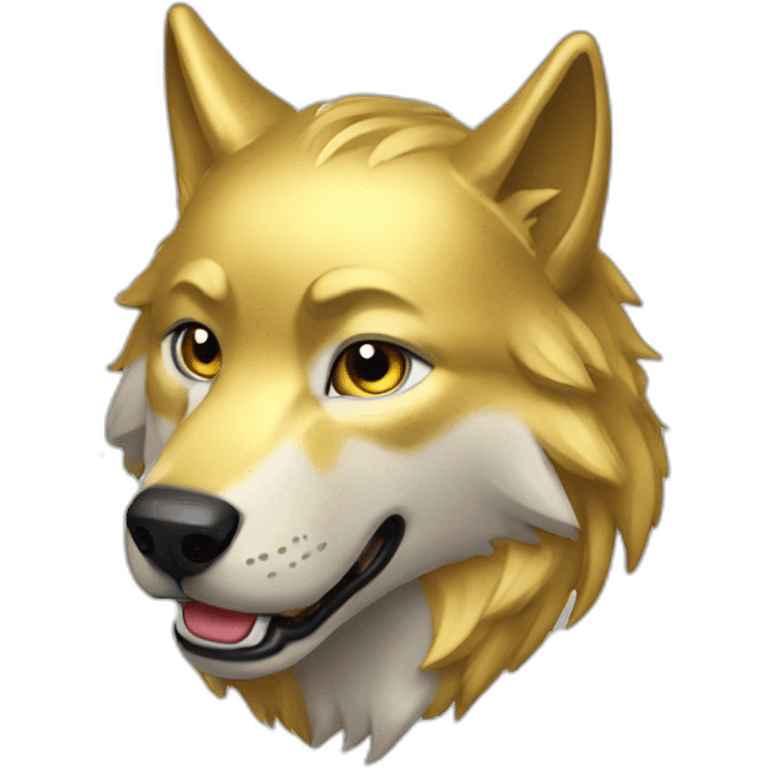 Gold wolf emoji