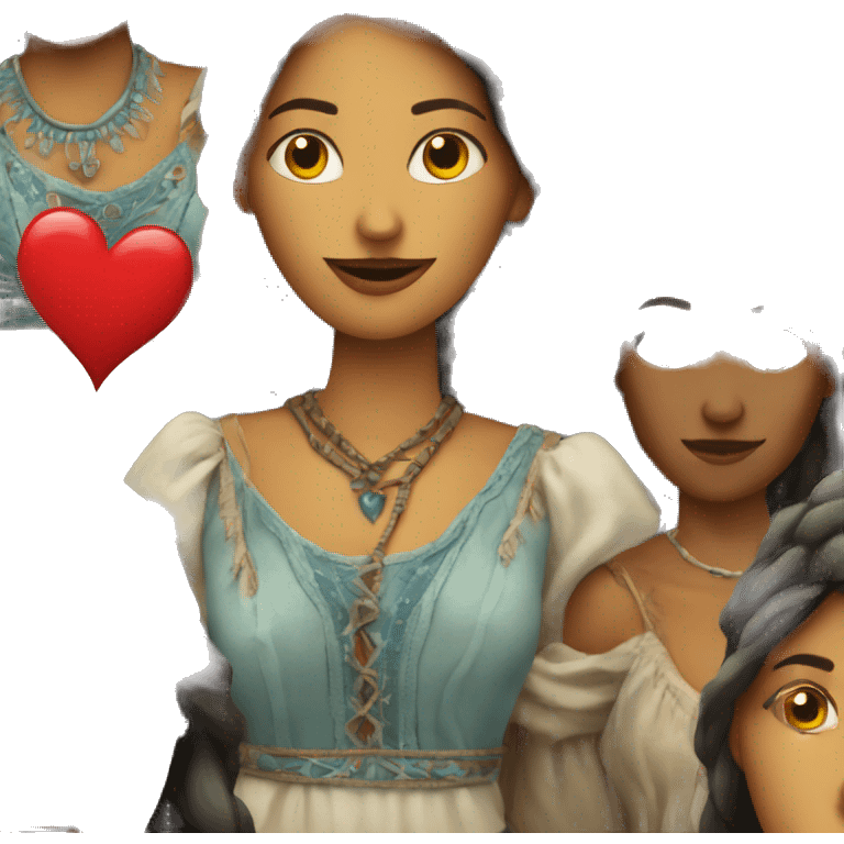 Heart whit a gipsy women emoji