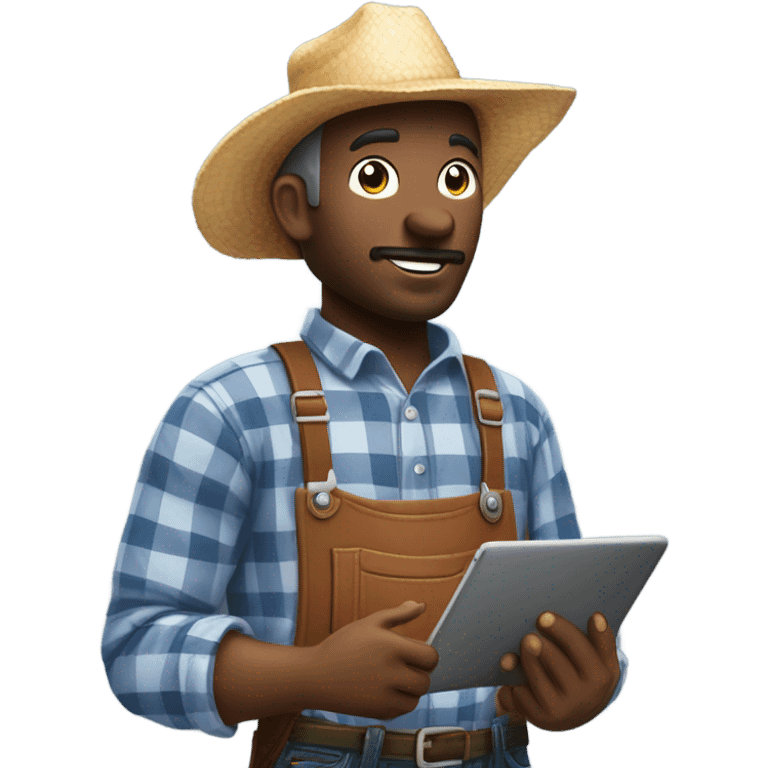 Farmer who communicate marketing emoji