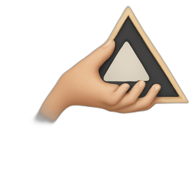 back hands shaped like triangle emoji