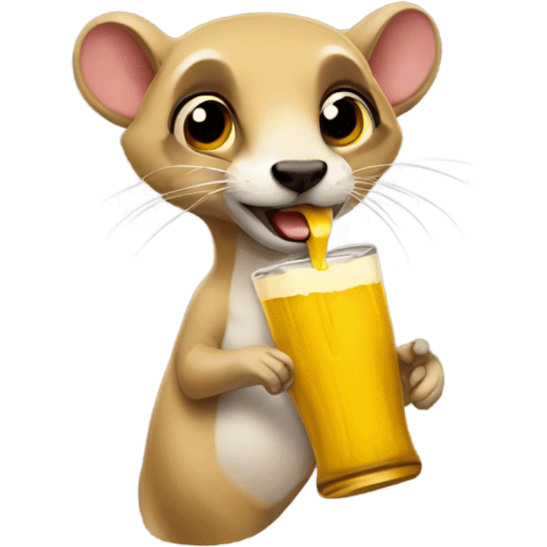 Mustard drinking weasel  emoji