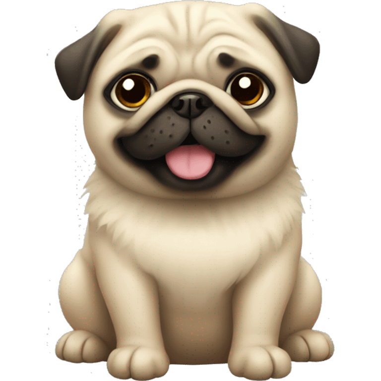 Fluffy pug emoji