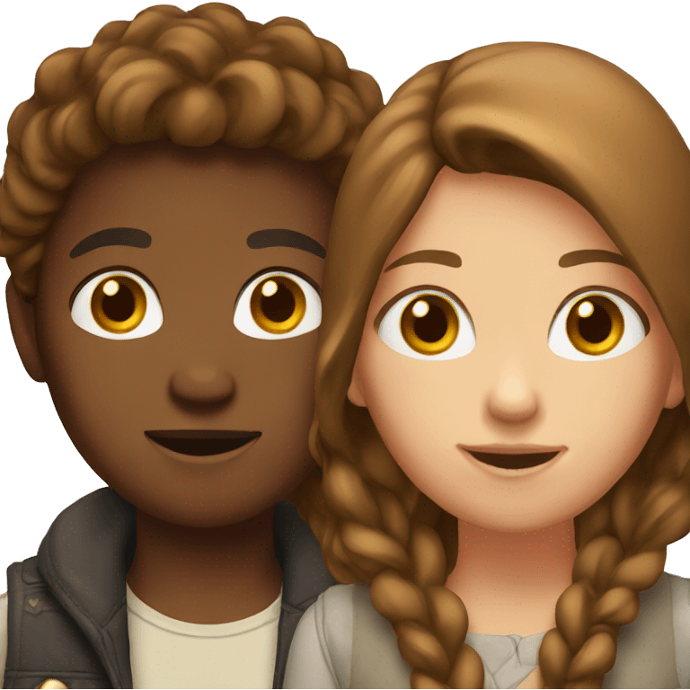 Two brown haired friends emoji