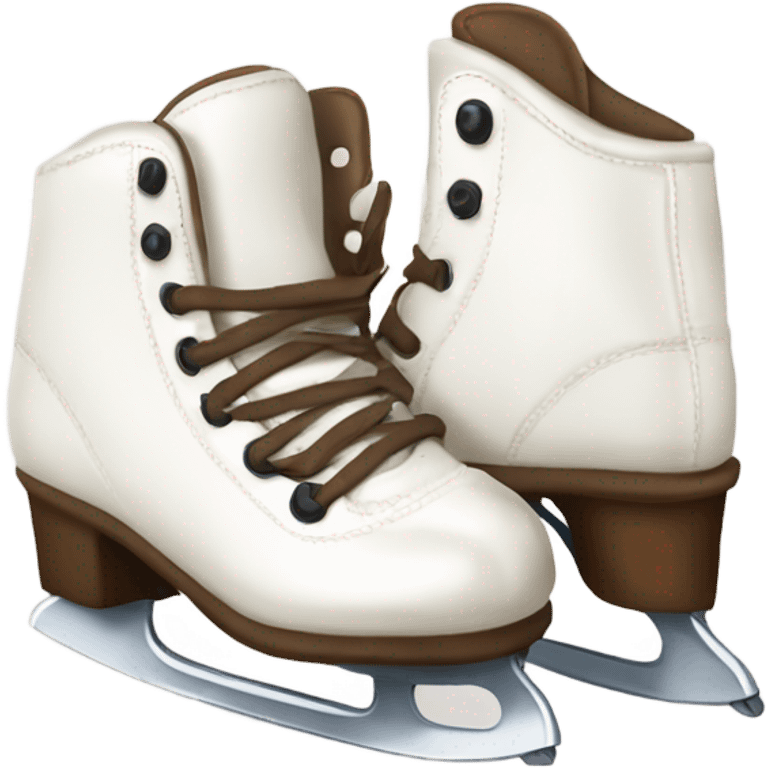 two winter white skates with brown laces on one direction  emoji