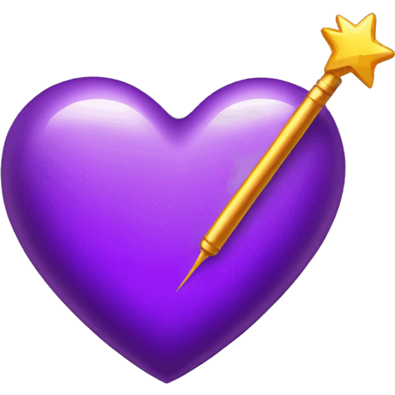 purple heart with magic wand emoji