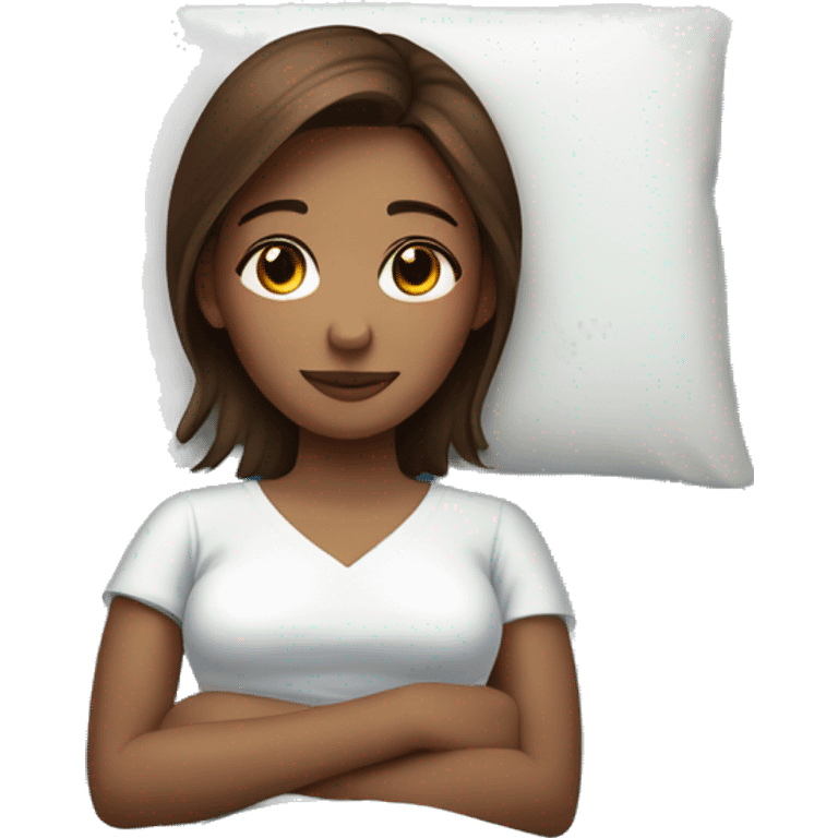 fair skin girl with warm brown hair laying in a hospital bed  emoji