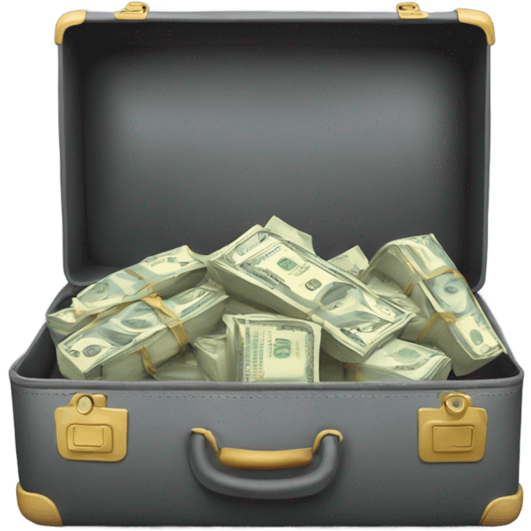 suitcase full of cash front view emoji