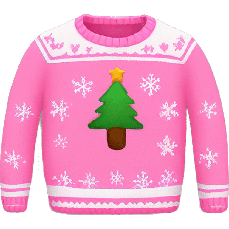 Pink Christmas sweater emoji