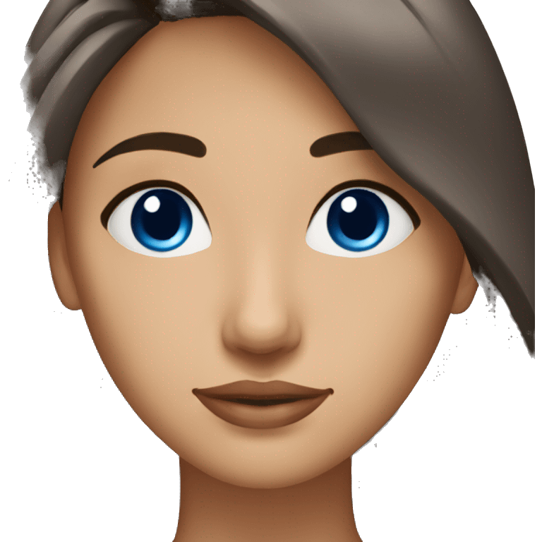 femme brune aux yeux bleus emoji