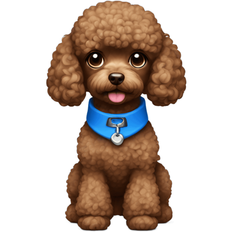 Brown toy poodle with blue collar emoji