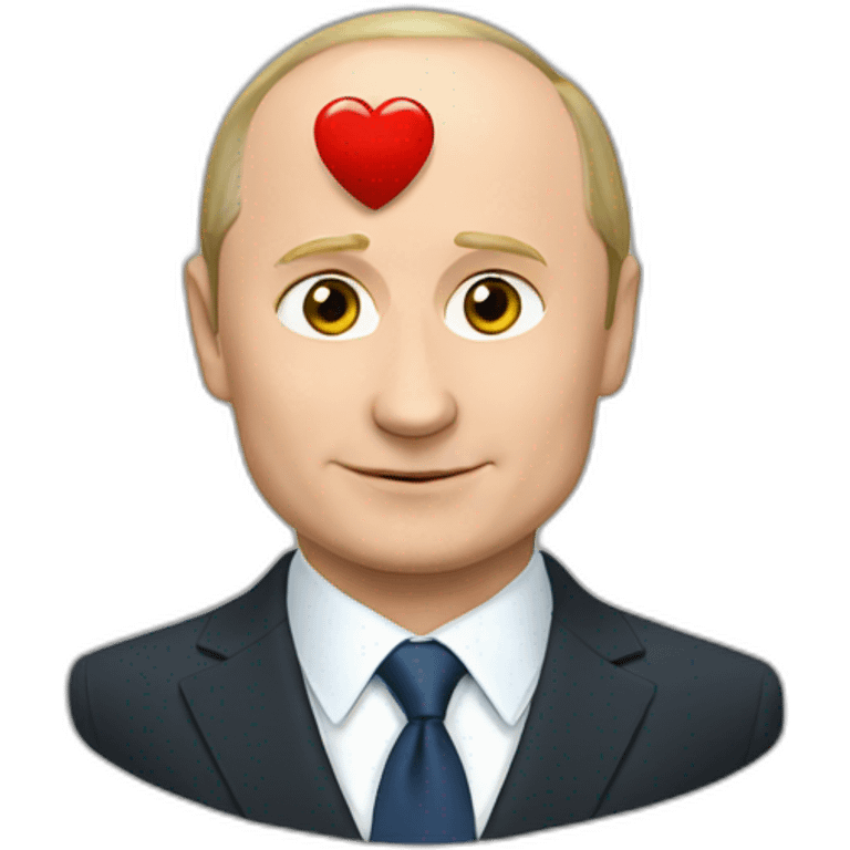 Putin showing a heart emoji