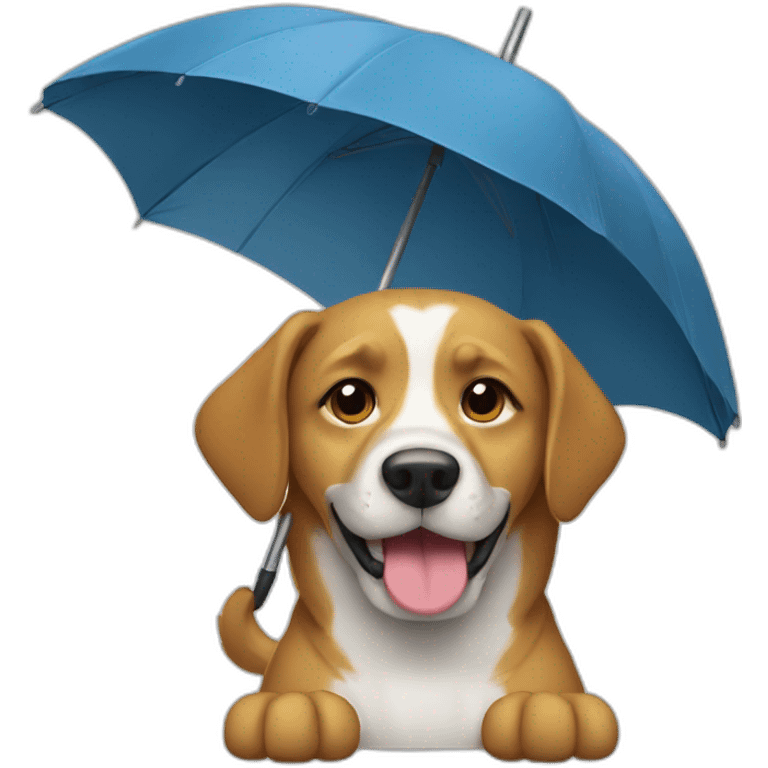 a dog with an umbrella emoji