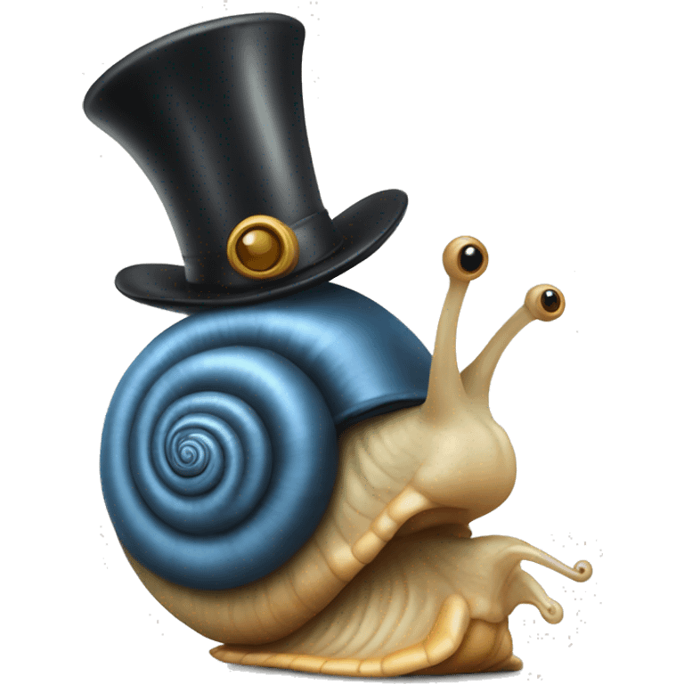 snail with a tophat emoji