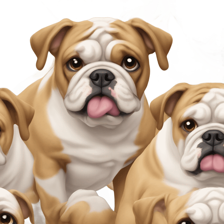 English bulldogs with lots of wrinkles emoji