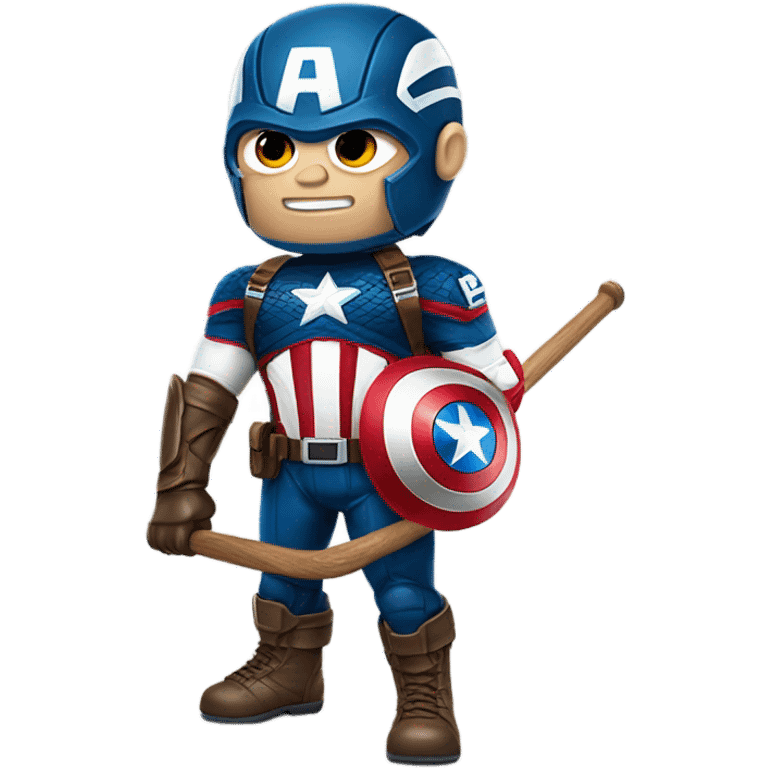 Captain America playing lacrosse emoji