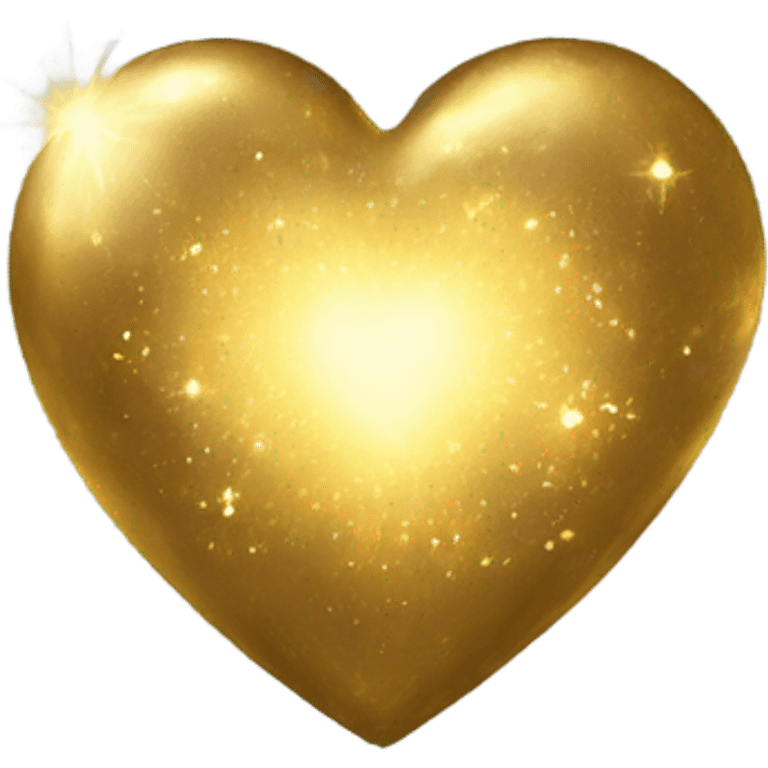 Gold cosmic heart emoji