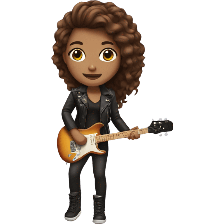 Rockstar girl with brown hair emoji