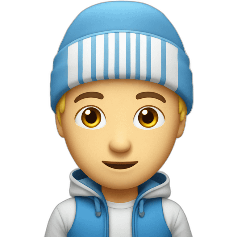 homme blanc avec un bonnet bleu emoji