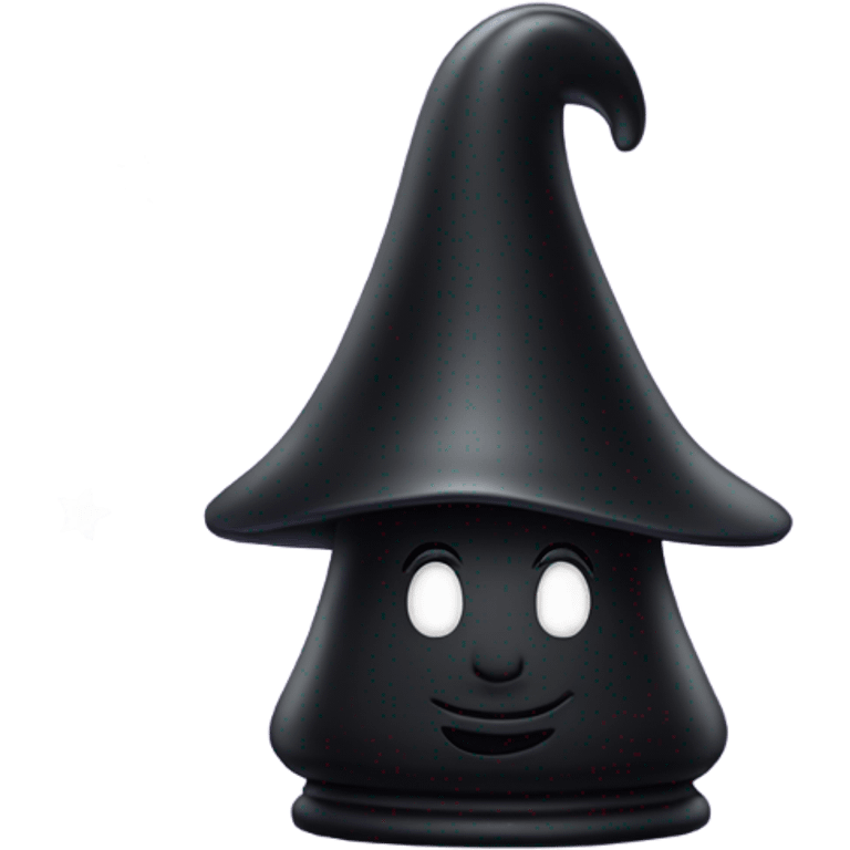 a cool black chess pawn, just the face, with a wizard hat emoji