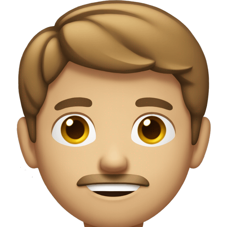 man with round face short brown hair small goatee emoji