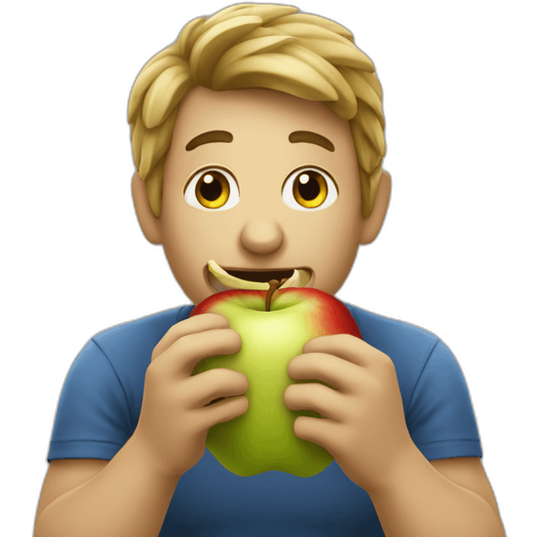 Microsoft Eating Apple for Lunch emoji