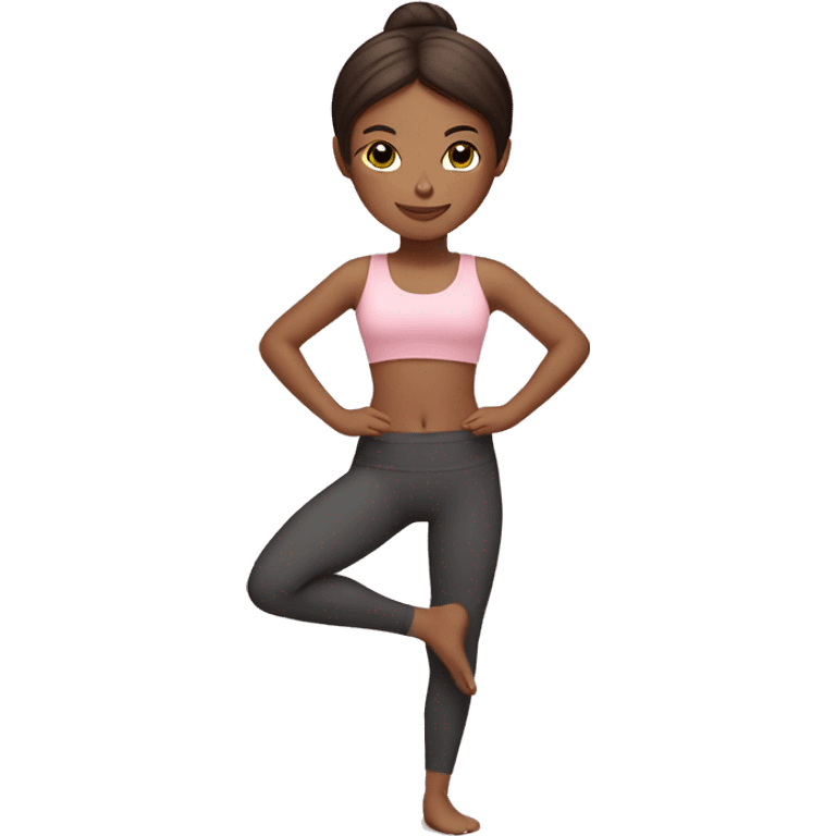 brunette yoga girl light pink clothes on emoji