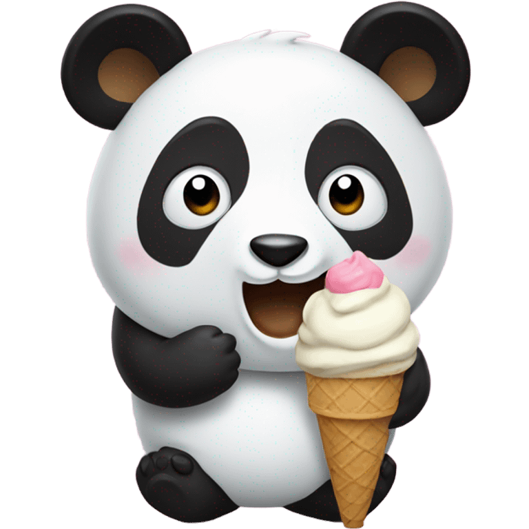 Panda eating ice cream emoji