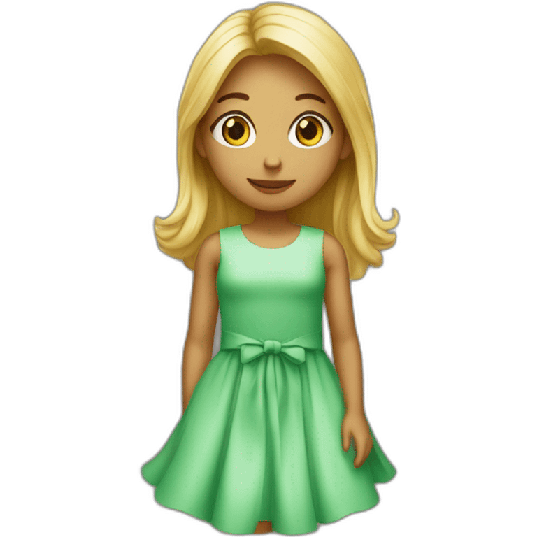 Une fille en robe verte emoji