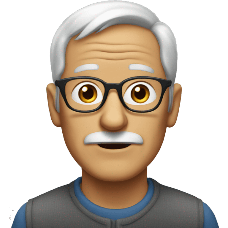 an elderly man without a mustache and glasses emoji