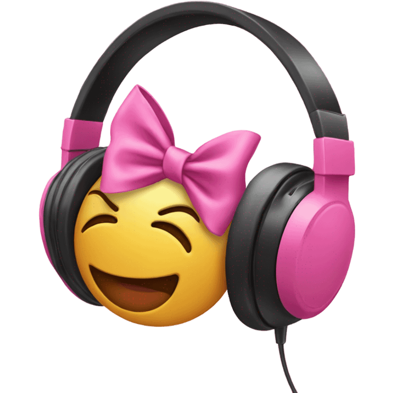 headphones with pink bows emoji