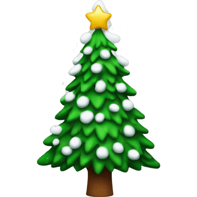 Christmas tree with snow on it  emoji