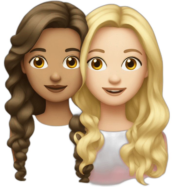 Sisters one brunette-another blonde emoji