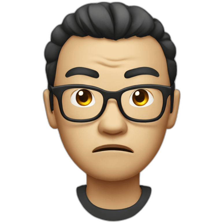 Angry Chinese guy with glasses emoji