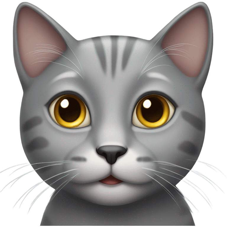 Happy grey cat emoji