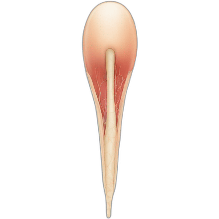 schematic illustration of a single hair follicle, anatomic illustration emoji