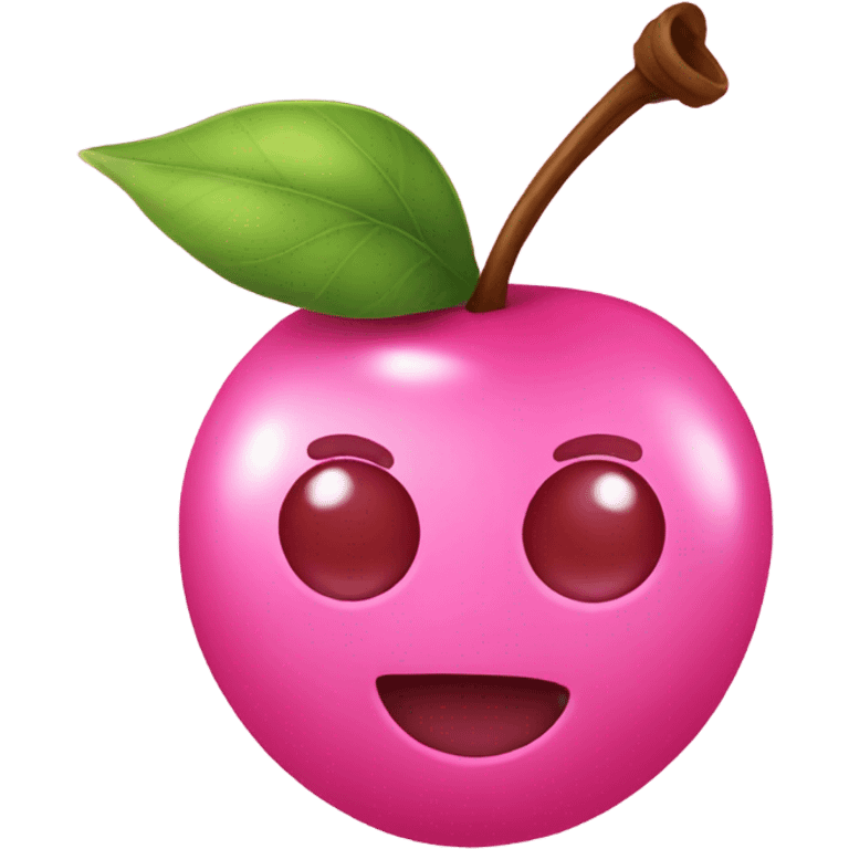 Pink cherry with bow emoji