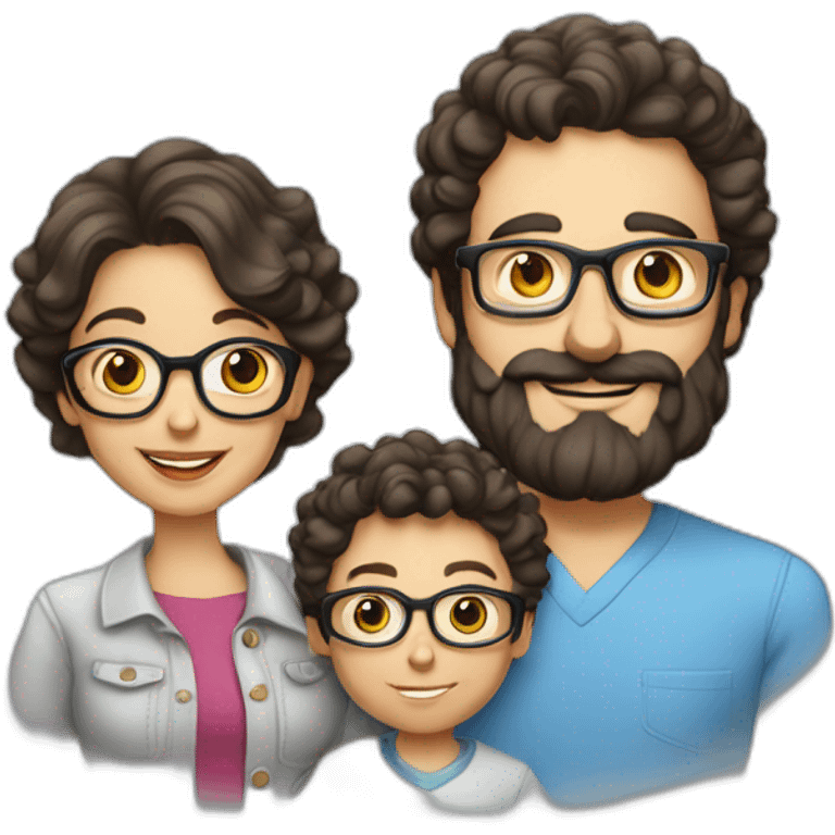 Caucasian-Mom-with-dark-curls-dad-with-beard-glasses-todler emoji